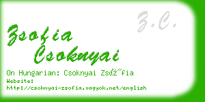 zsofia csoknyai business card
